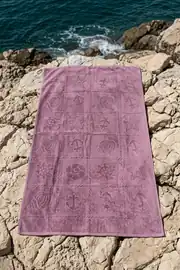 La Notte Summer Anchor %100 Pamuk Plaj Havlusu Lila 70x140 4