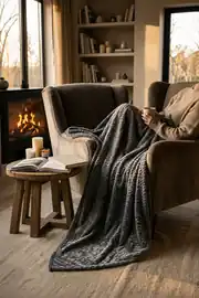 La Notte Soft Elegant Çift Kişilik Battaniye Antrasit 3