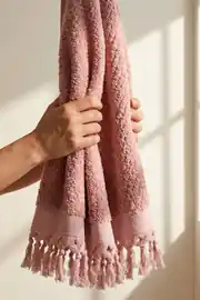 Cotton Collection Bukle Banyo Havlusu Peşkir Pudra 70x150 2