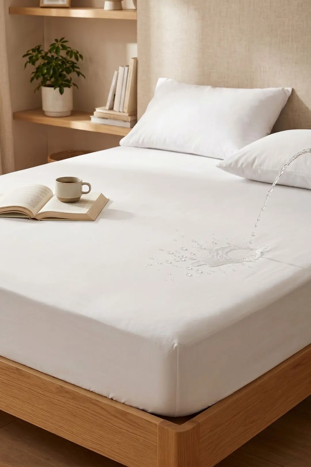 Cotton Collection Çift Kişilik Sıvı Geçirmez Fitted Yatak Alezi Beyaz 140x200