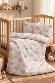 Cotton Collection %100 Pamuk Ranforce Bebek Nevresim Takımı Bunny Family 1