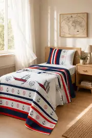 La Notte Marin Tek Kişilik 3 Parça Pike Takımı 160x230 + 100x200 + 50x70 cm 1