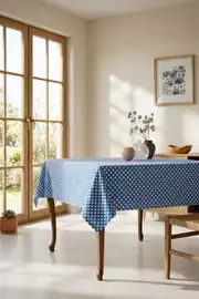 Cotton Collection Döşemelik Masa Örtüsü Mist Mavi 150x150 1