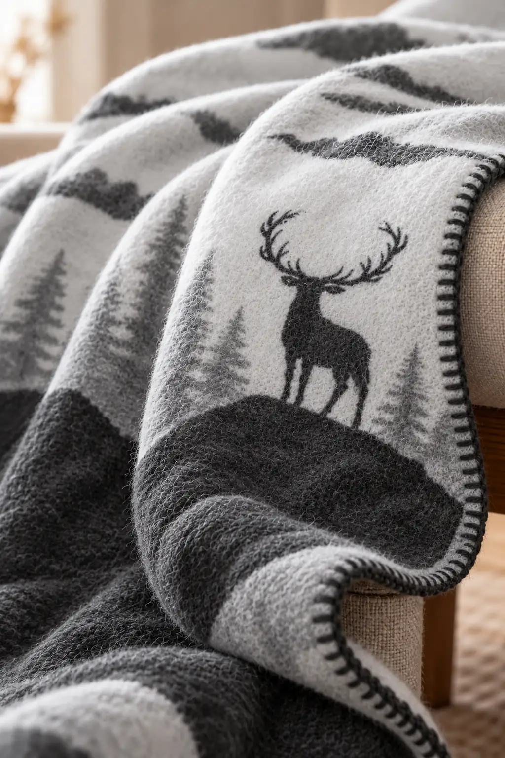 La Notte Tek Kişilik Battaniye Gray Deer 3