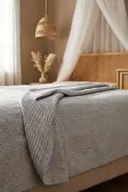 Cotton Collection Dash Tek Kişilik Pike Mavi 160x230 cm 2