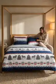 Cotton Collection Kışlık Pazen Çift Kişilik Nevresim Seti Winter 6