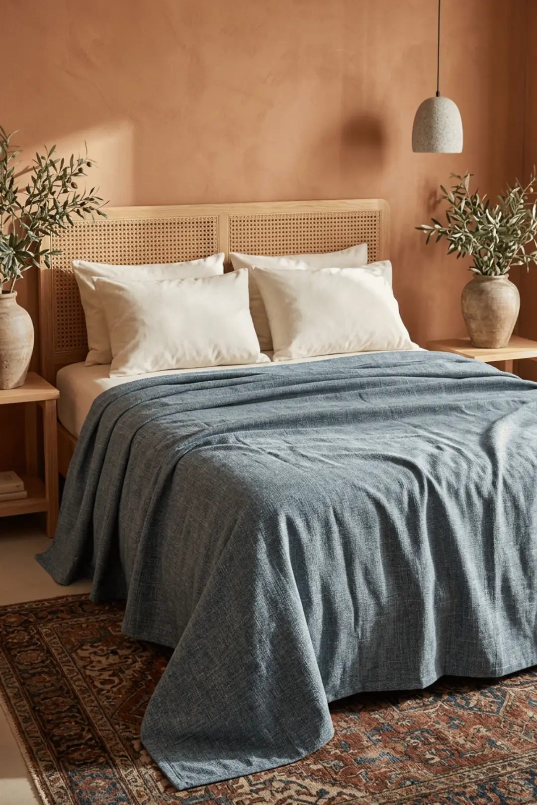 Cotton Collection Linen Çift Kişilik Pike Petrol 210x230 cm
