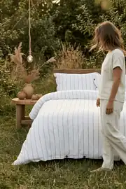 Cotton Collection Tek Kişilik Çizgili Nevresim Seti Rayuna 2