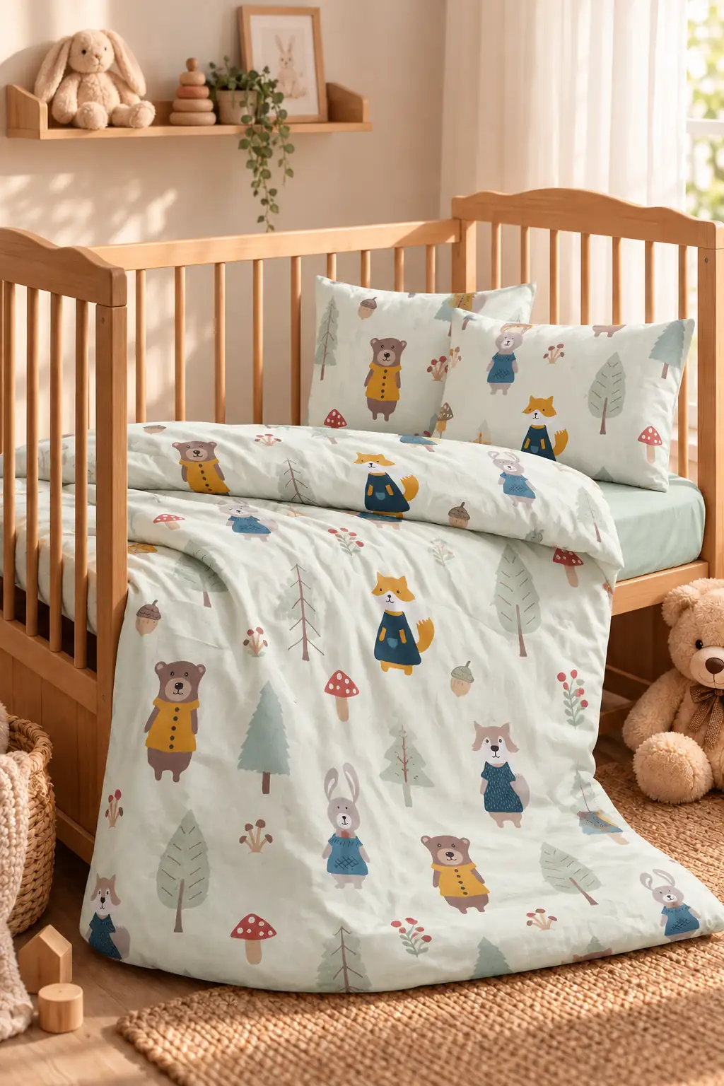 Cotton Collection %100 Pamuk Ranforce Bebek Nevresim Takımı Forest