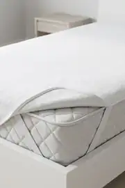 Cotton Collection Çift Kişilik Sıvı Geçirmez Yatak Alezi Beyaz 200x200 3