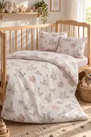 Cotton Collection %100 Pamuk Ranforce Bebek Nevresim Takımı Bunny Family 2