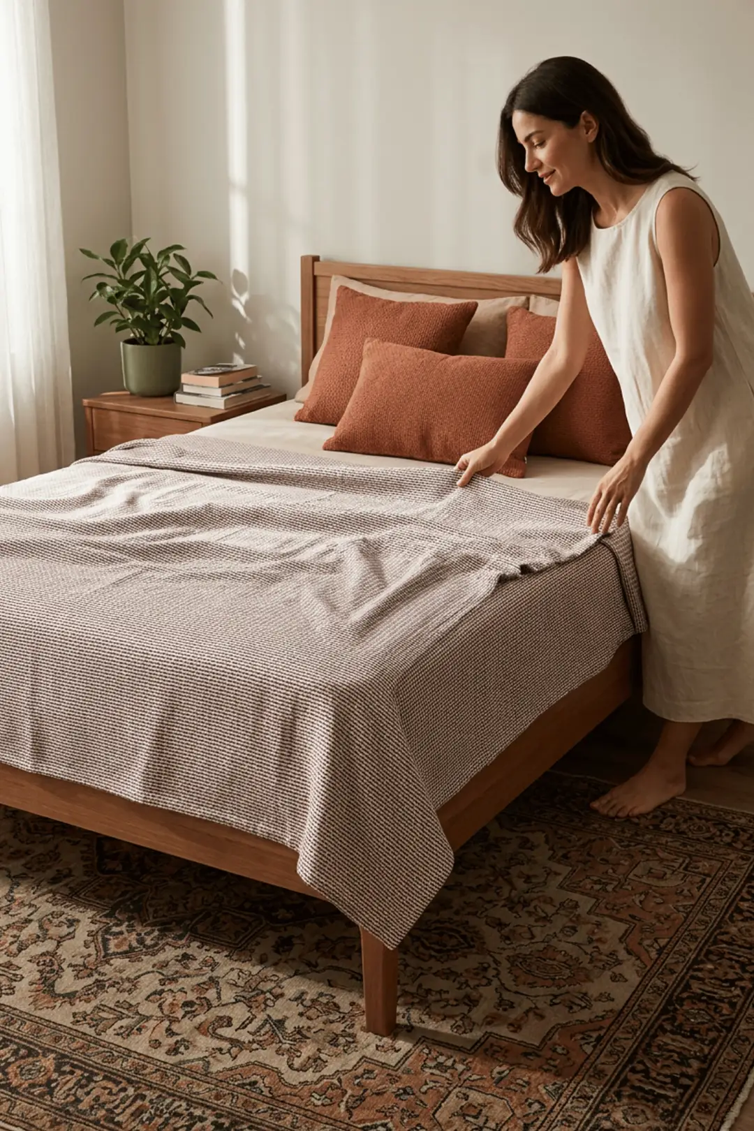 Cotton Collection Dash Tek Kişilik Pike Kahve 160x230 cm 3