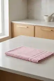 Cotton Collection Bukle Mutfak Havlusu Bordürlü Pembe 30x50 1