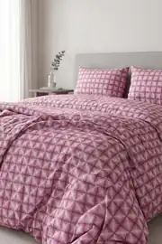 Cotton Collection Ranforce Çift Kişilik Nevresim Seti Efekt Gül Kurusu 4