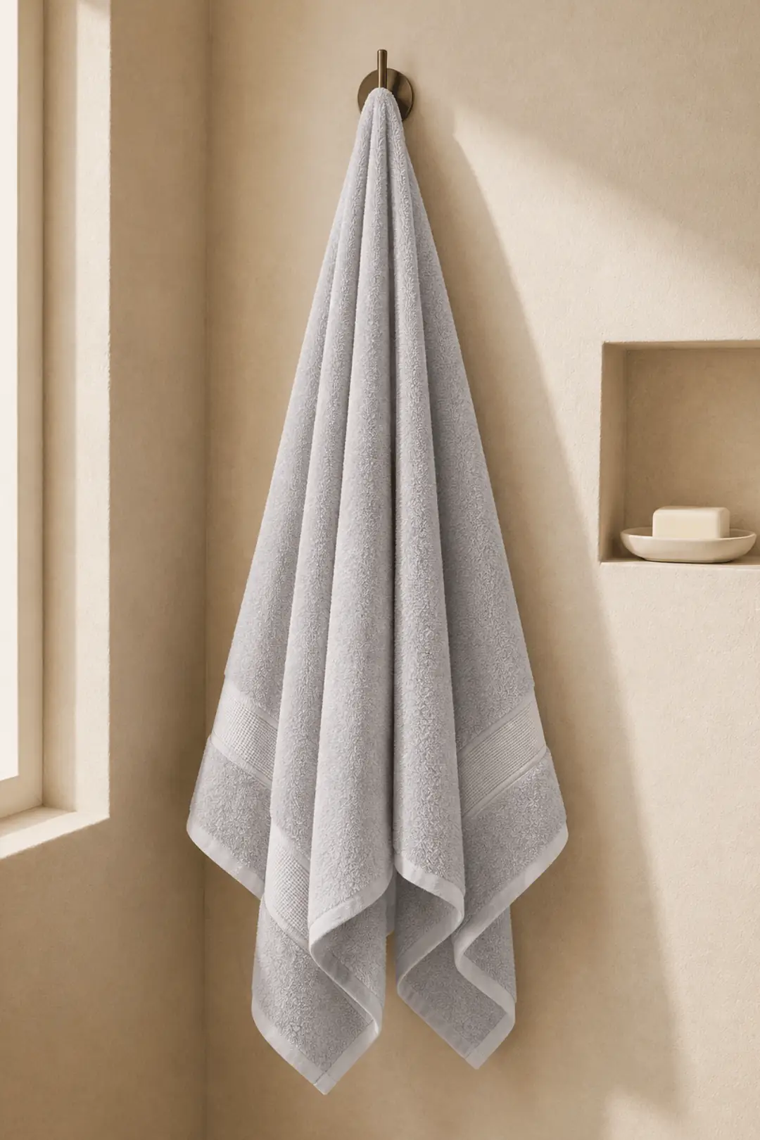 La Notte Solid Colors Banyo Havlusu Açık Gri 90x145 cm