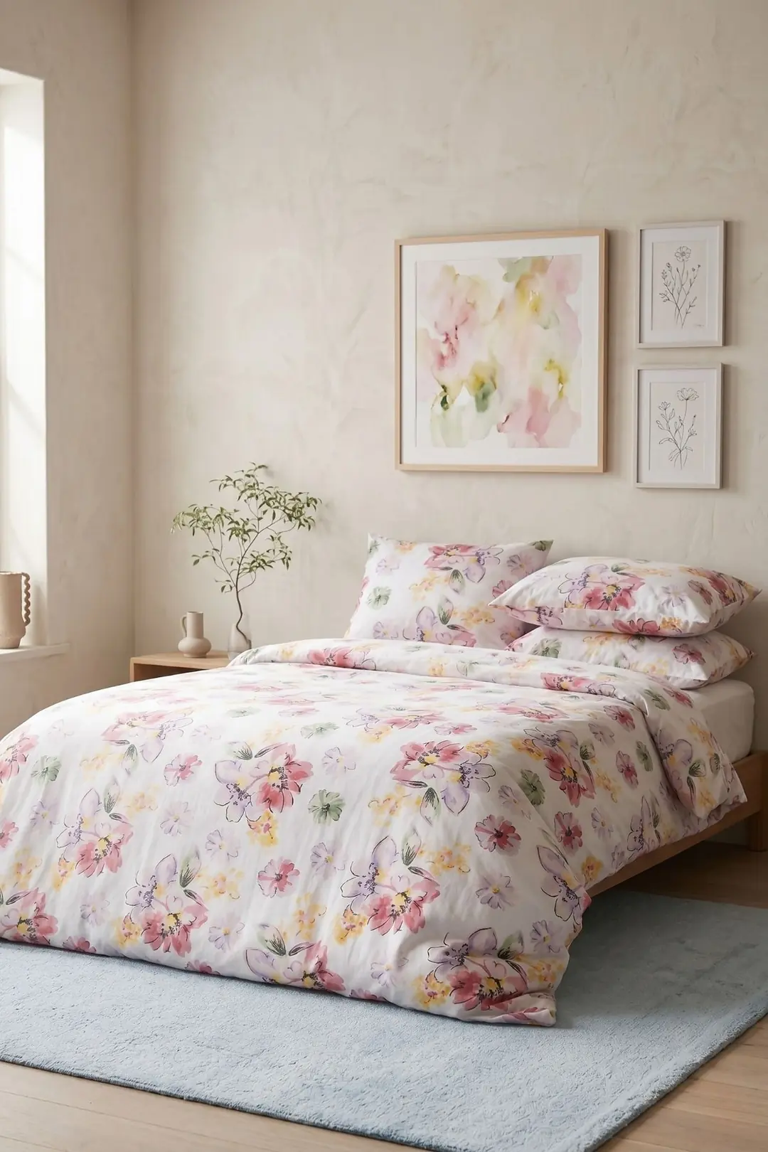 Cotton Collection Ranforce Çift Kişilik Nevresim Takımı Buket