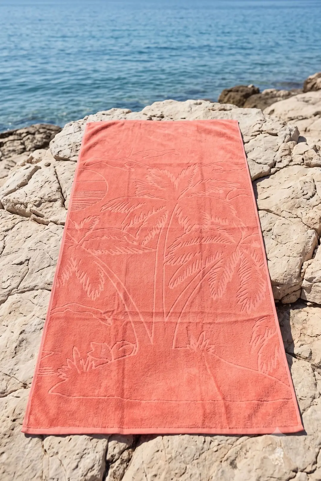 La Notte Summer Palmiye Kadife Plaj Havlusu Pembe 70x140 cm 3