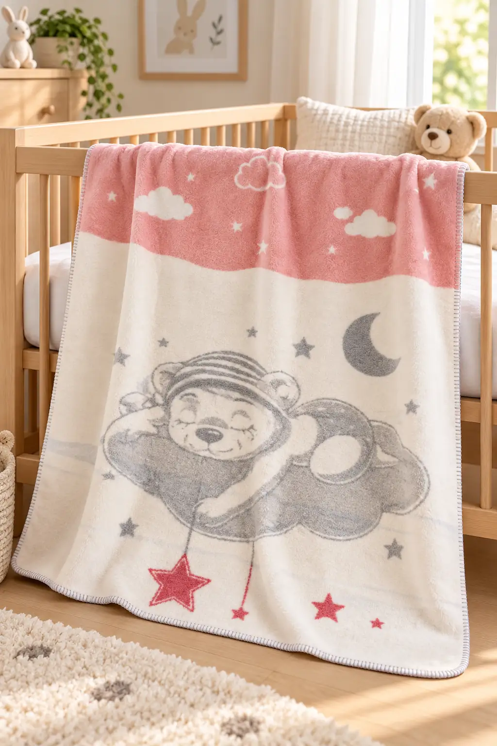 Cotton Collection Bebek Battaniye Pembe