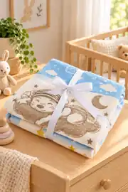 Cotton Collection Bebek Battaniye Mavi 3