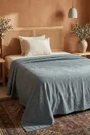 Cotton Collection Linen Çift Kişilik Pike Petrol 210x230 cm 3