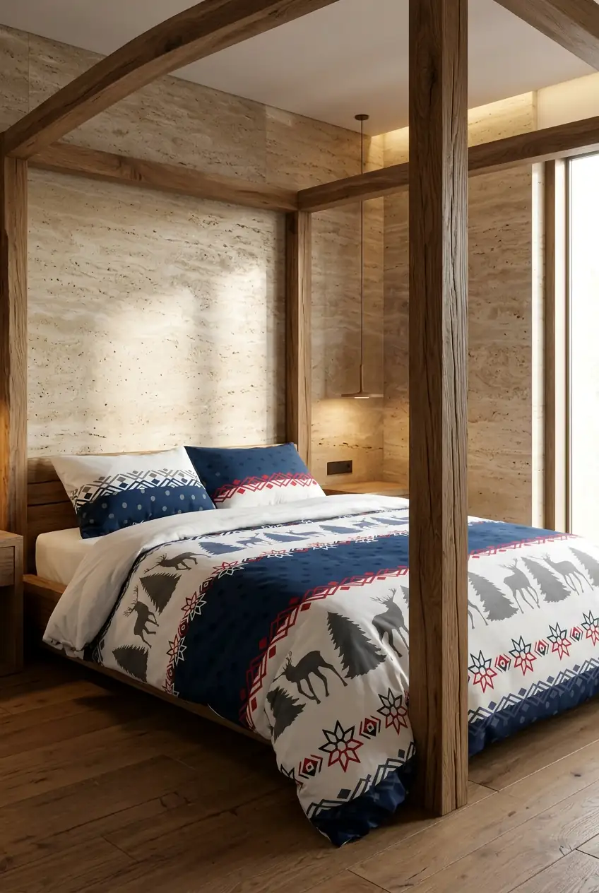 Cotton Collection Kışlık Pazen Tek Kişilik Nevresim Seti Winter