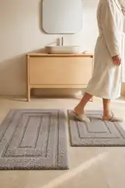 Cotton Collection Trend 2'li Banyo Paspası Vizon 60x100+50x60 cm 1