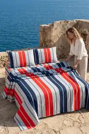 La Notte Marin Stripe Çift Kişilik 4 Parça Pike Takımı 210x230 + 160x200 + 2/50x70 cm 3
