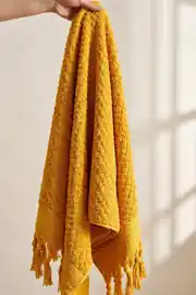 Cotton Collection Bukle Banyo Havlusu Peşkir Hardal 70x150 2